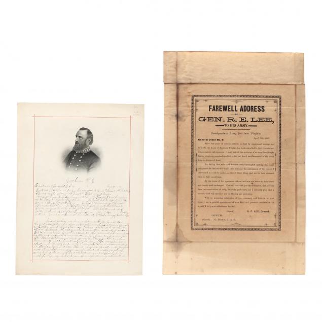 TWO POSTWAR ITEMS PERTAINING TO CONFEDERATE