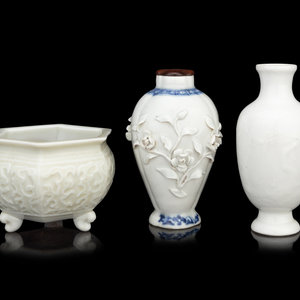 Two Chinese Blanc-de-Chine Porcelain