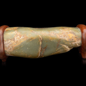 A Chinese Celadon Jade Pillow of 34a5ea