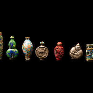 Seven Chinese Snuff Bottles and