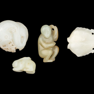 Four Chinese Jade Carvings of Animals
19TH
