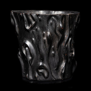 A Chinese Carved Hardwood Brushpot  34a606