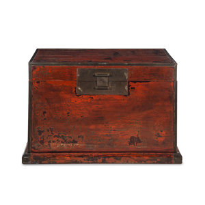 A Red Lacquered Storage Chest and