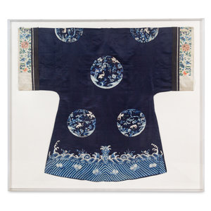 A Chinese Dark Blue Ground Embroidered 34a61d