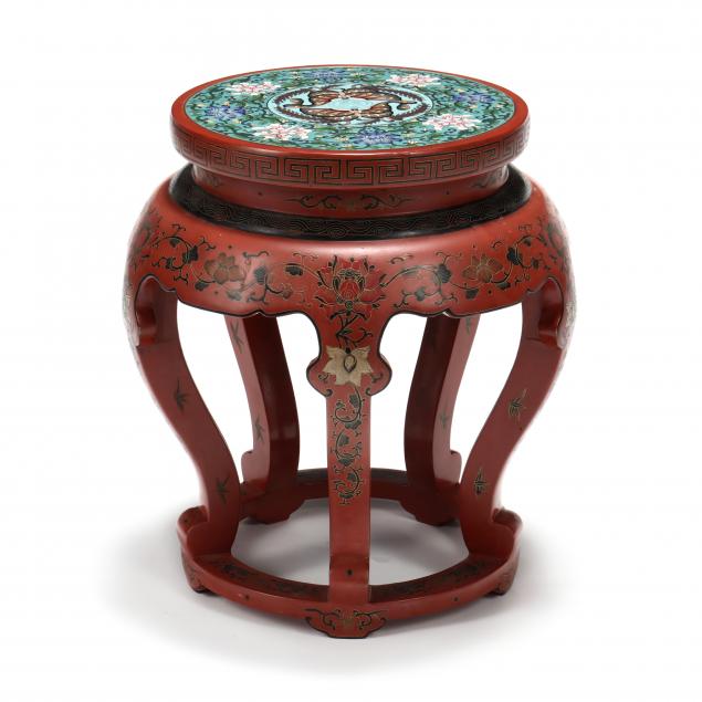 A CHINESE RED LACQUERED GARDEN 34a62e