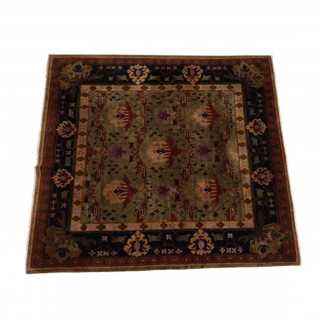 HAND TIED WOOL RUG Olive green 34a668