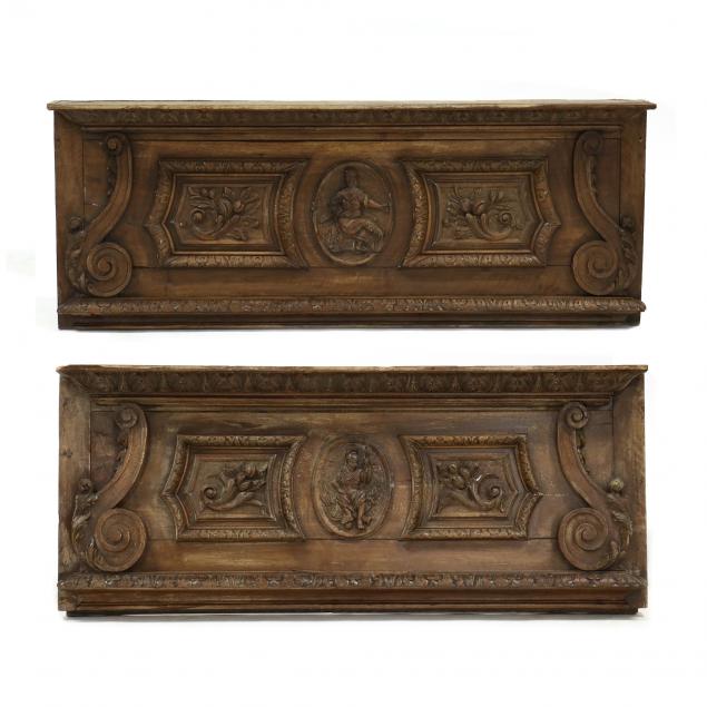 TWO ANTIQUE CONTINENTAL CARVED