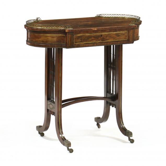 FRENCH REGENCY ROSEWOOD AND BRASS