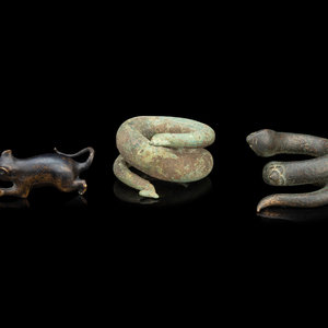 Three Small Japanese Bronze Figures