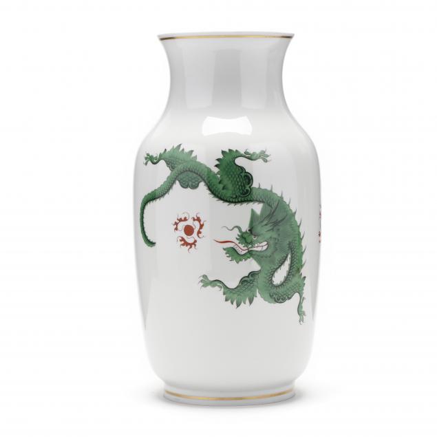 MEISSEN MING DRAGON GREEN LAMP