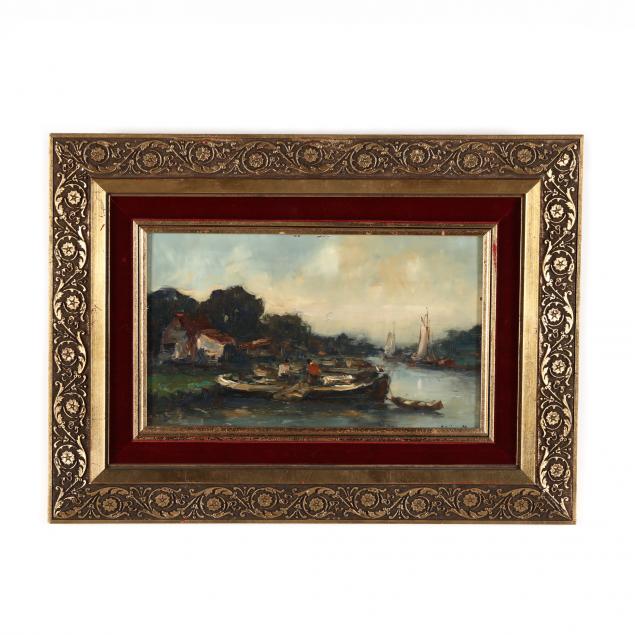 ENGLISH SCHOOL HARBOR PAINTING 34a71e