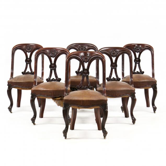 SET OF SIX WILLIAM IV CARVED MAHOGANY 34a755