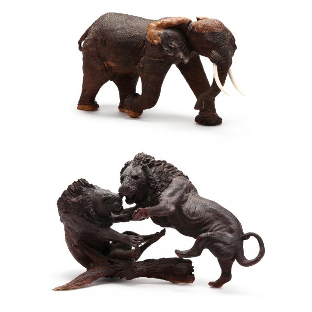 TWO CONTEMPORARY AFRICAN CARVED IRONWOOD