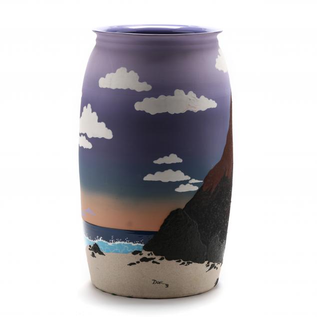 SCENIC PAINT DECORATED POTTERY 34a79b