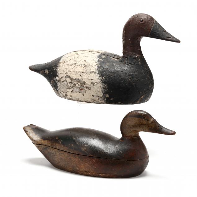 TWO ANTIQUE DUCK DECOYS Late 19th