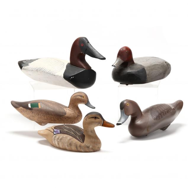 FIVE ASSORTED DUCK DECOYS Including