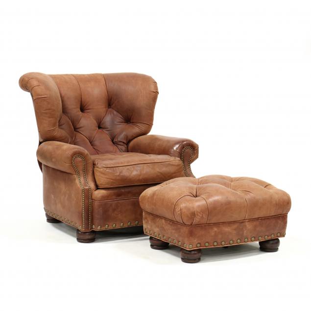 CENTURY TUFTED LEATHER RECLINER 34a7ce