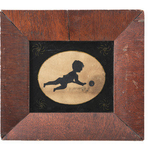 A Cut Paper Silhouette of a Child Mid 19th 34a82f