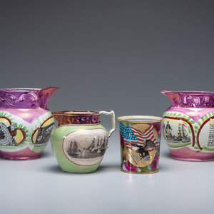 Three English Lustreware Glazed