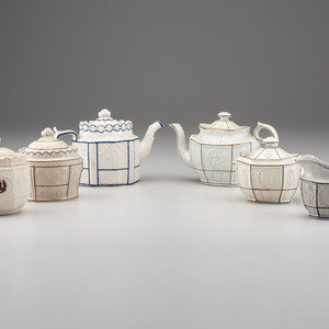 Six Staffordshire Stoneware Tea 34a866