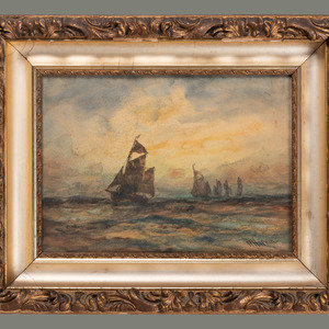 Robert B Hopkin American 1832 1909 Seascape watercolor 34a884