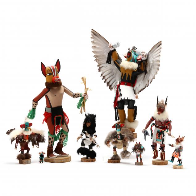 A GROUP OF NINE KACHINA Composed