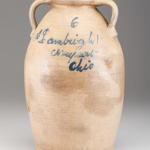 A Cobalt Script Decorated Six Gallon 34a8c8