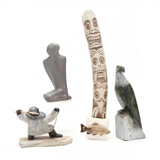 FOUR INUIT CARVINGS Contemporary  34a8c9