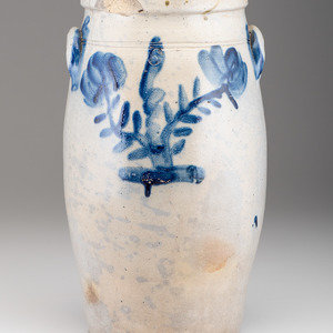 A Six-Gallon Cobalt Decorated Stoneware