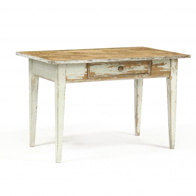PAINTED PINE ONE DRAWER FARM TABLE 34a8dd