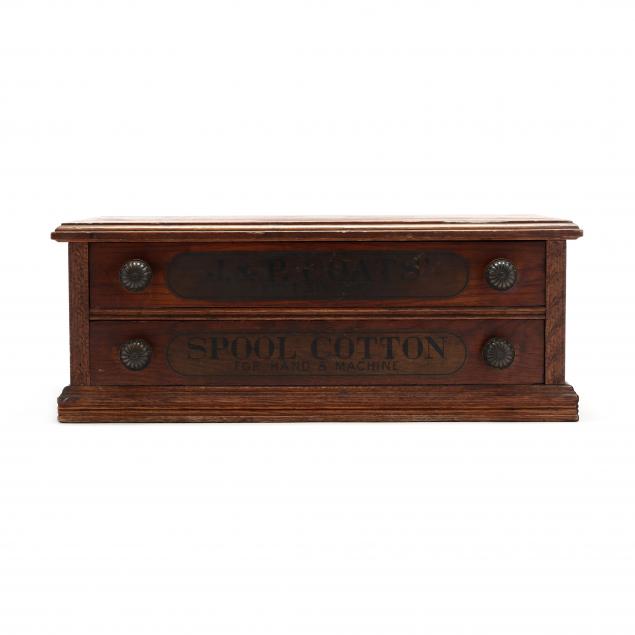 J. & P. COATS OAK SPOOL CABINET Late