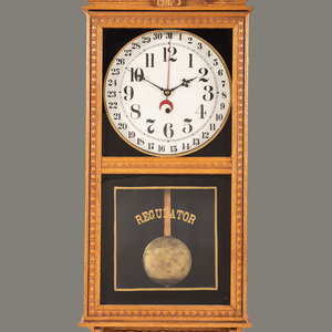 A Victorian Carved Oak Regulator Wall-Clock