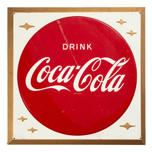 A Coca Cola Embossed Tin Advertising