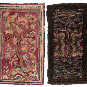 Two American Hooked Rugs Late 19th Early 34a943