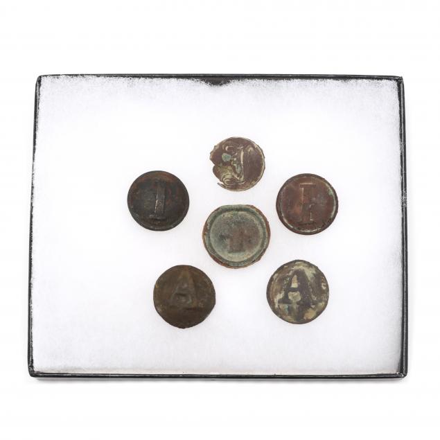 SIX CONFEDERATE BUTTONS DUG IN