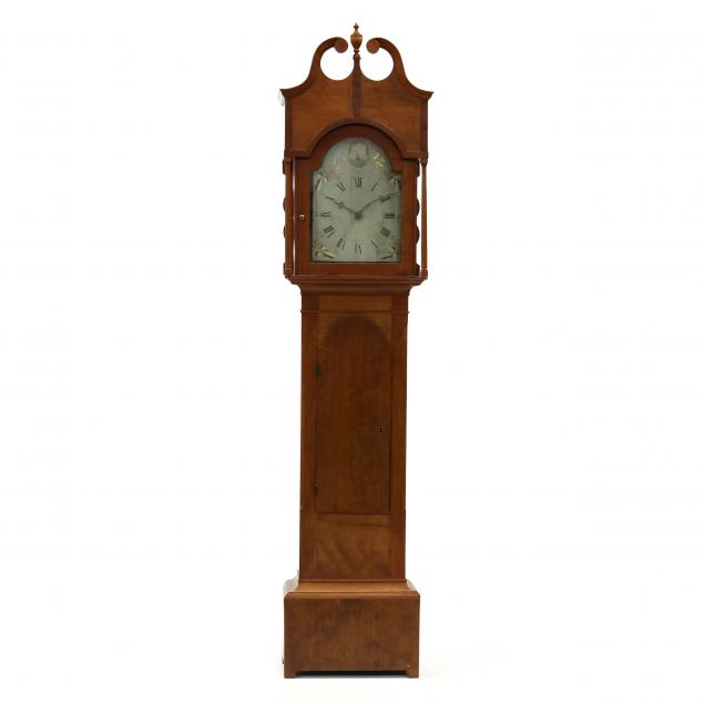 ANTIQUE AMERICAN TALL CASE CLOCK 34a9bd