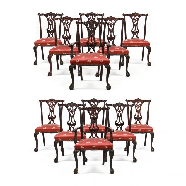 SET OF TWELVE CHIPPENDALE STYLE 34a9c0