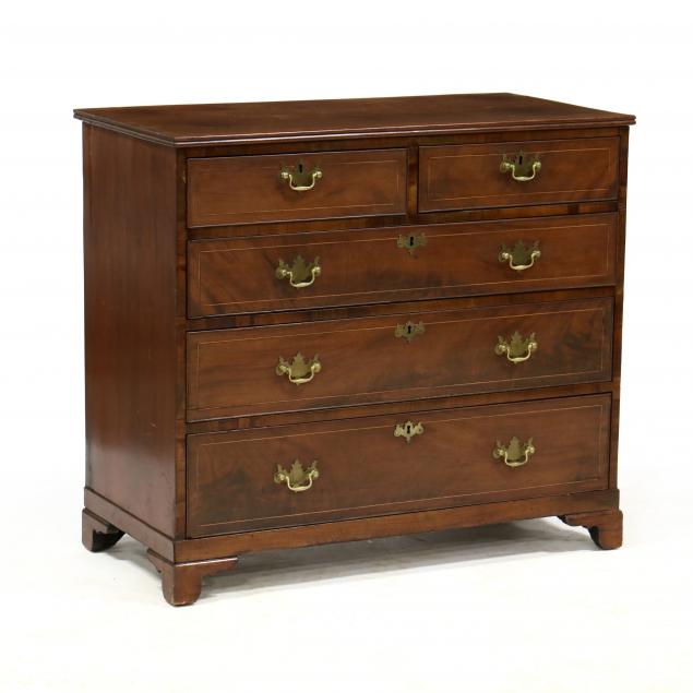 AMERICAN CHIPPENDALE INLAID MAHOGANY
