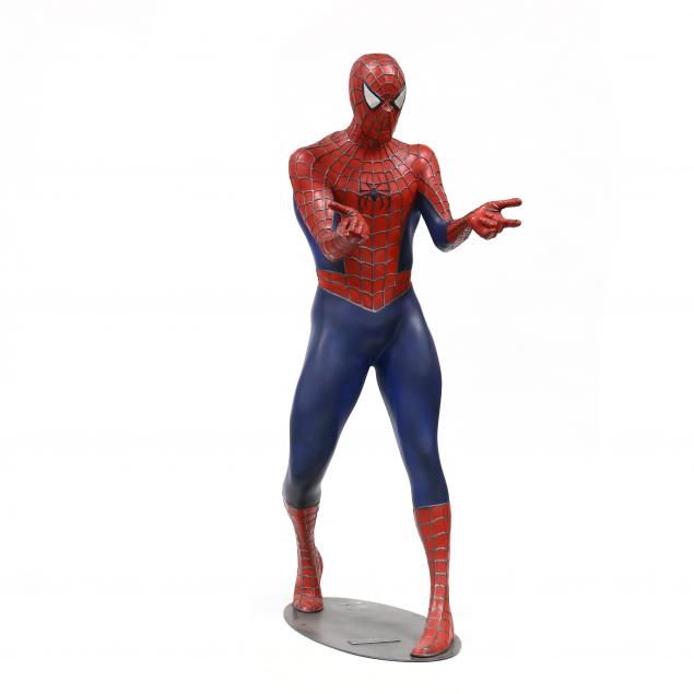 LIFE-SIZE MARVEL SPIDERMAN STATUE 2001,