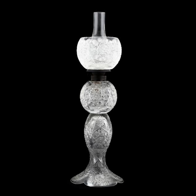 CUT GLASS OIL LAMP 20th century,