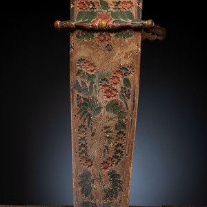 Mohawk Carved and Painted Cradle mid 19th 34aa6a