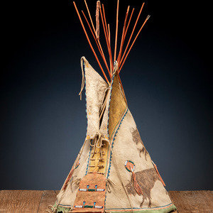 Sioux Painted Model Tipi, with