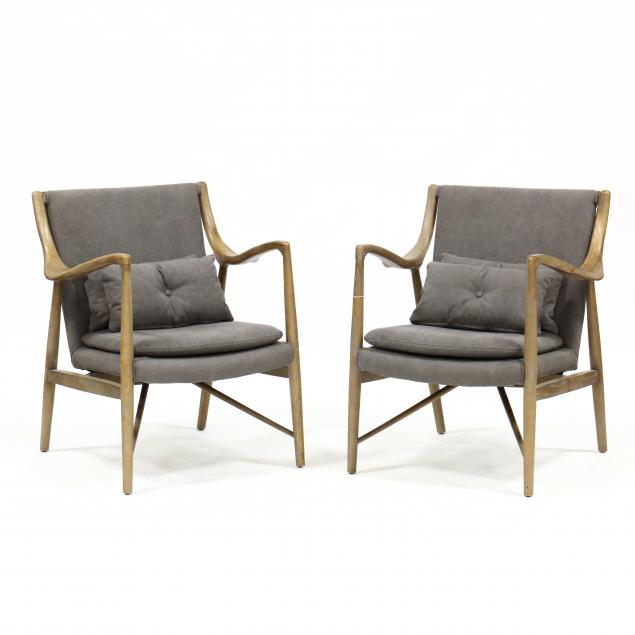 PAIR OF MID CENTURY INSPIRED ARMCHAIRS 34aa89