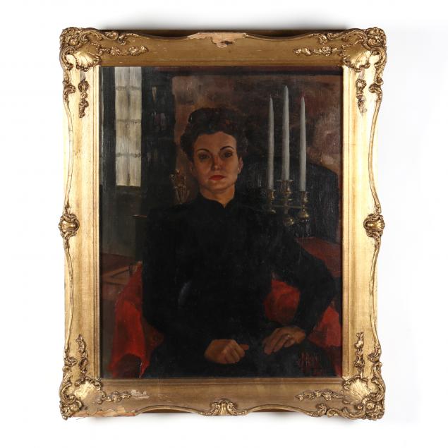 MID-CENTURY PORTRAIT OF A WOMAN IN MOURNING