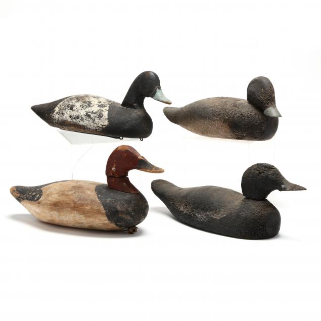 FOUR VINTAGE DUCK DECOYS Early 34ab4a