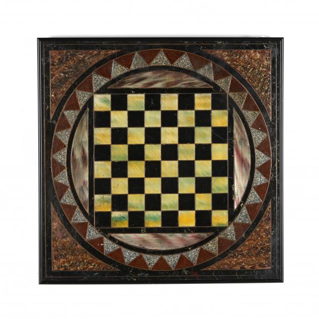 ANTIQUE PAINTED SLATE GAME BOARD 34ab54