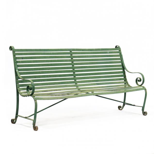 ANTIQUE IRON PARK BENCH Late 19th
