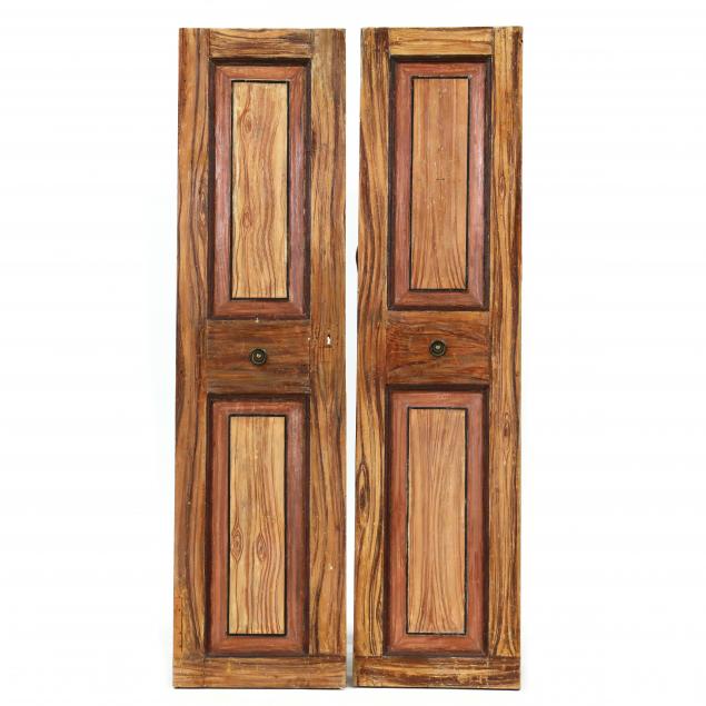 PAIR OF CONTINENTAL PAINTED PANEL DOORS