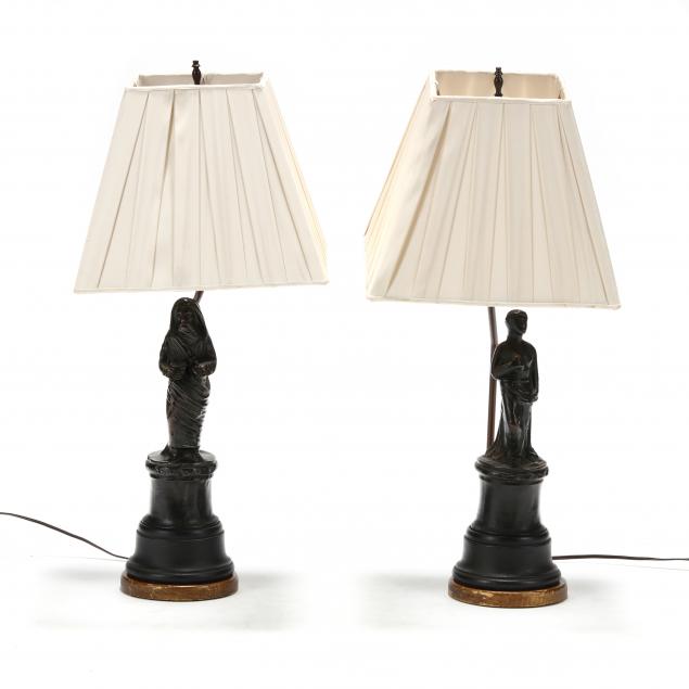 PAIR OF TOLE FIGURAL LAMPS Deep 34ac0c