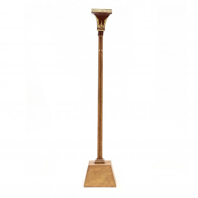REEDED TOLE TORCHIERE FLOOR LAMP 34ac39